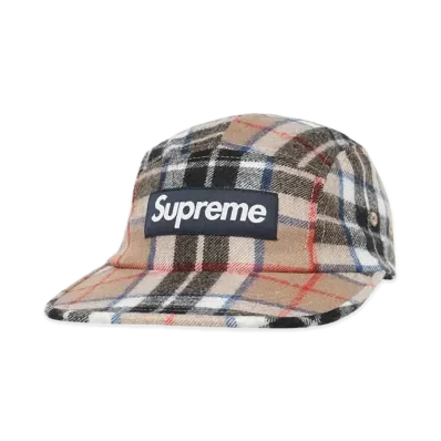 Supreme Lochcarron Camp Cap "Tan Plaid"