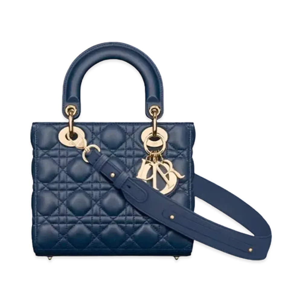 Dior Small Lady Bag My ABCDior Cannage Lambskin "Deep Ocean Blue"