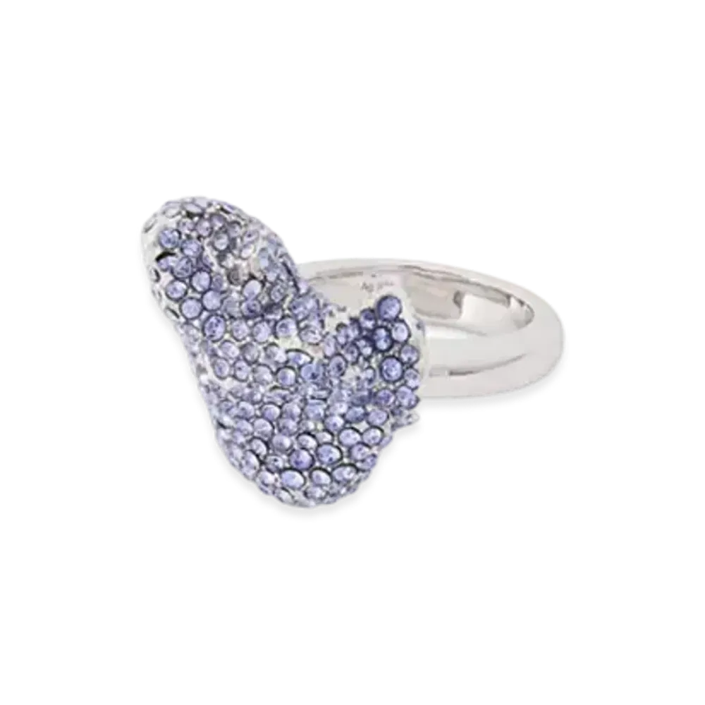 LOEWE x Lynda Benglis Glitter Fragment Ring in Sterling Silver and Crystals "Silver/Light Sapphire Blue"