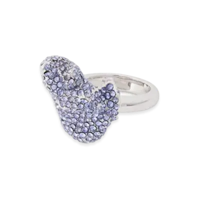 LOEWE x Lynda Benglis Glitter Fragment Ring in Sterling Silver and Crystals "Silver/Light Sapphire Blue"