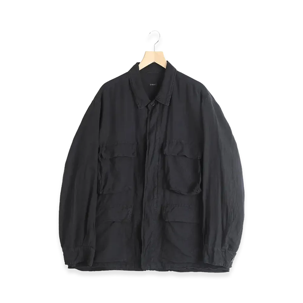 COMOLI Silk Cotton B.D.U. Jacket "Faded Black"