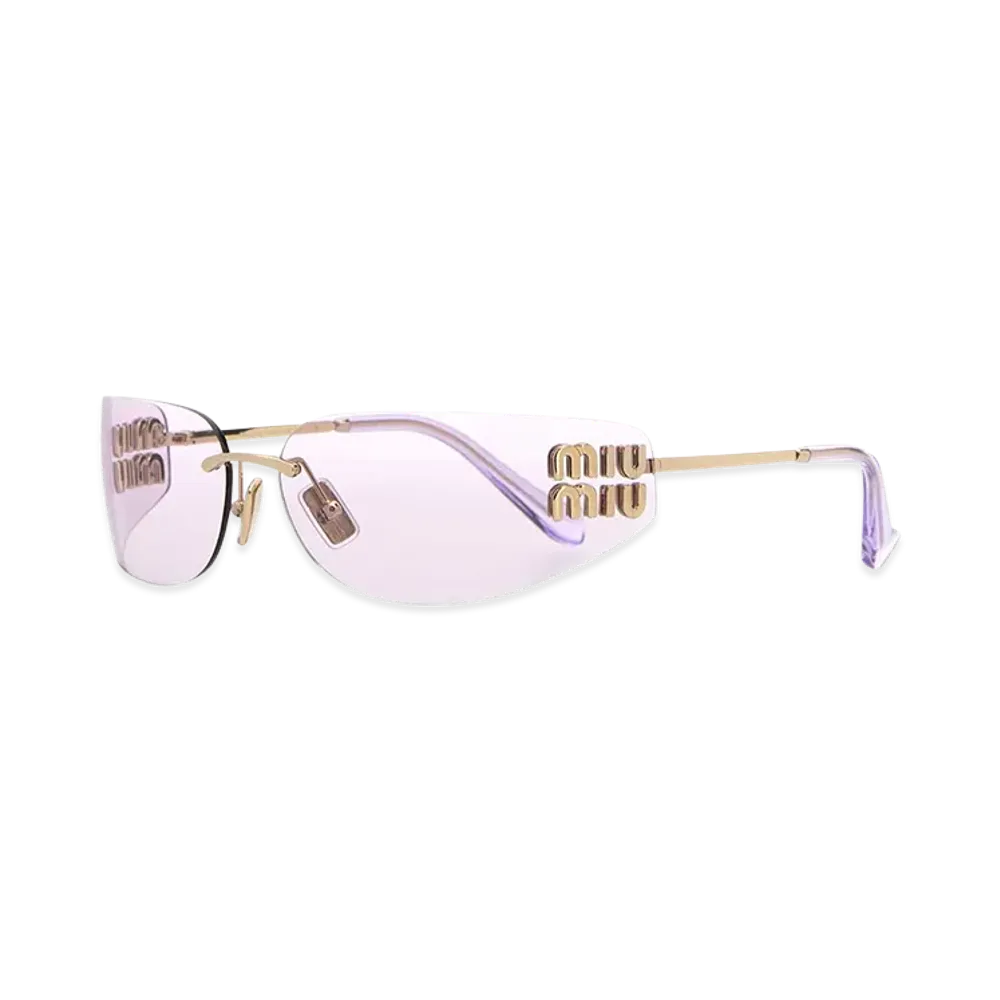 MIU MIU Women's Metal Logo Sunglasses "Gold"
