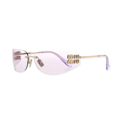 MIU MIU Women's Metal Logo Sunglasses "Gold"