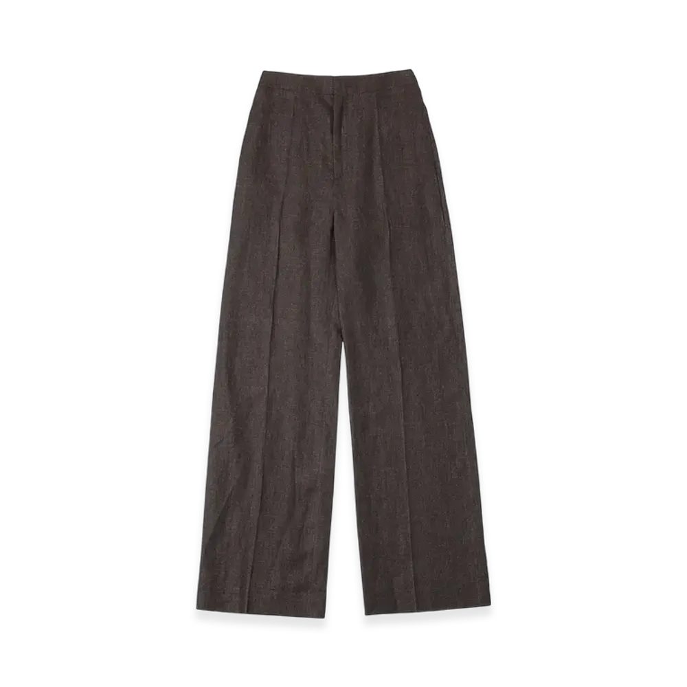 LOEWE Women's High Waisted Trousers "Dark Brown"