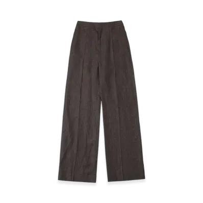 LOEWE Women's High Waisted Trousers "Dark Brown"