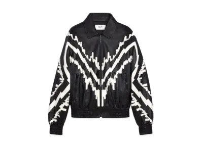 CELINE Over Size Blouson / Soft Lamskin "Black/White"