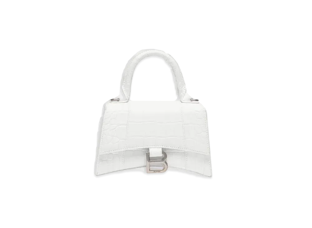 BALENCIAGA Women's Hourglass XS Top Handle Bag "White"