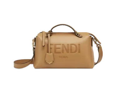 FENDI By The Way Medium Leather Boston Bag "Beige"