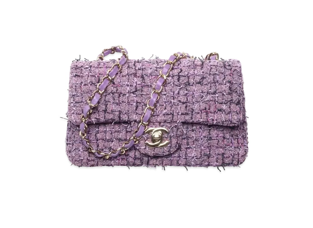 ♥️CHANEL ラベンダー ジップアップジャケット ジャケット - コットン ツイード & スパンコール、ライラック