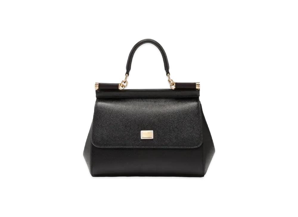Dolce&Gabbana Sicily Bag Dauphine Leather Small Size "Black"