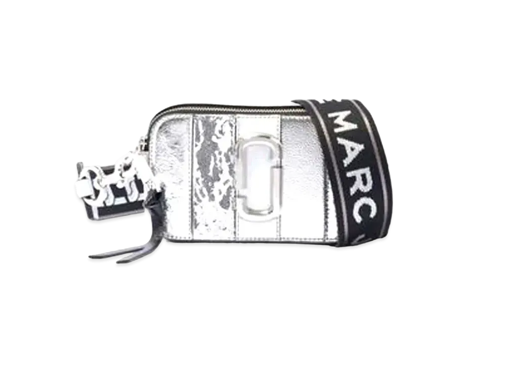 Marc Jacobs The Snapshot Metallic Striped "Silver"