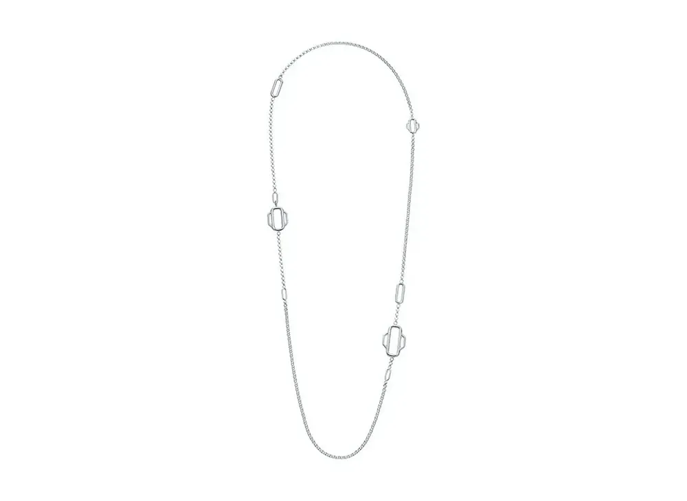 Hermes Attelage Hermes Long Necklace 120 "Silver"