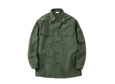 THE REAL McCOY'S SHIRT, MAN'S, COTTON SATEEN, OLIVE GREEN SHADE 107 "Olive"