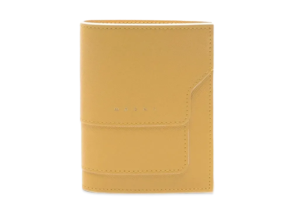 Marni Saffiano Leather Bi Fold Mono Coloured Wallet "Yellow"
