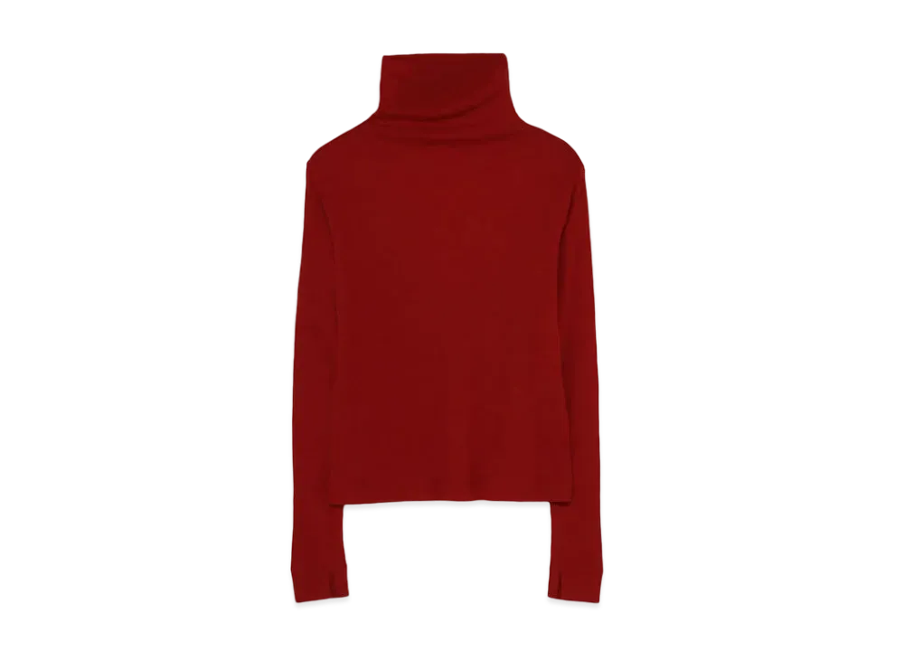 Yohji Yamamoto Y's MIX UP SLEEVE HEM SLIT HIGH NECK "Red"