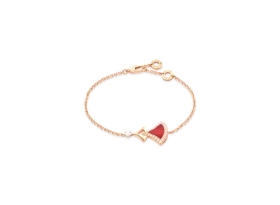 BVLGARI Divas' Dream Bracelet With Pave Diamonds "Pink Gold/Carnelian"