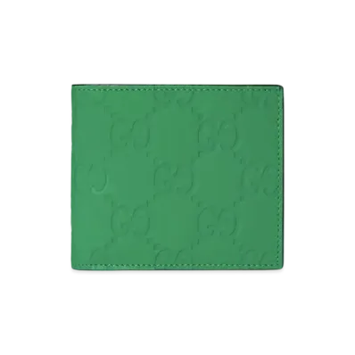GUCCI GG Rubber Effect Coin Wallet "Green"