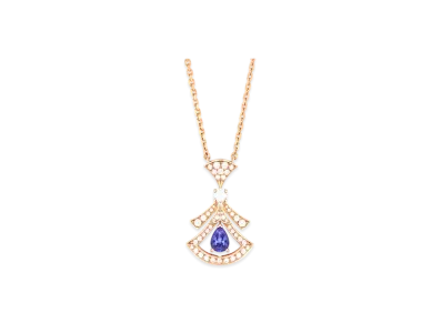 BVLGARI Divas' Dream Necklace With Pave Diamonds and Tanzanite "Pink Gold"