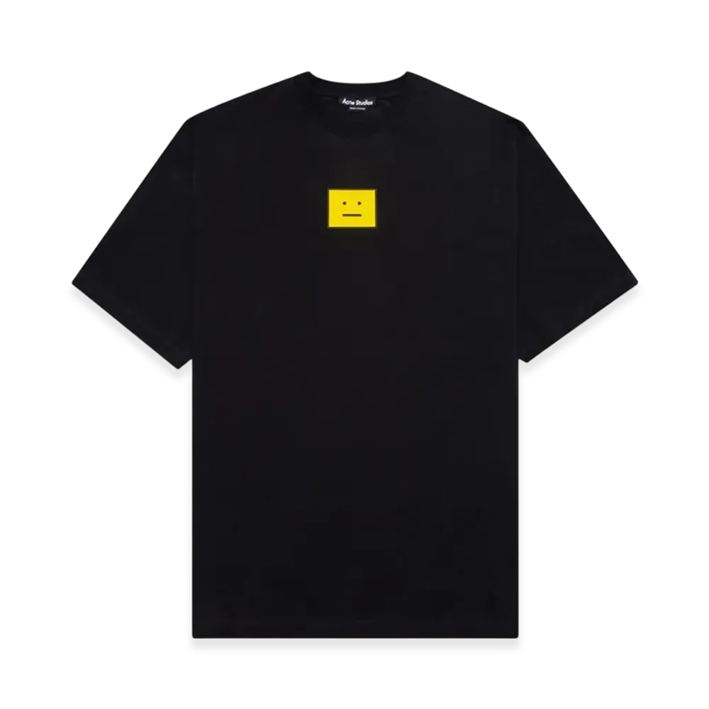 Acne Studios Yellow Face Patch T-Shirt "Black/Yellow"