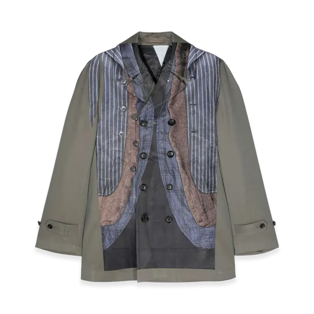 COMME des GARCONS HOMME PLUS Mix-Print Double Coat "Gray"