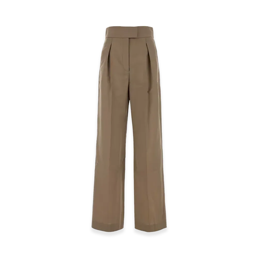 Valentino Women's British Mohair Pant "Beige/Cappuccino"