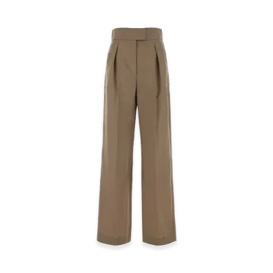 Valentino Women's British Mohair Pant "Beige/Cappuccino"