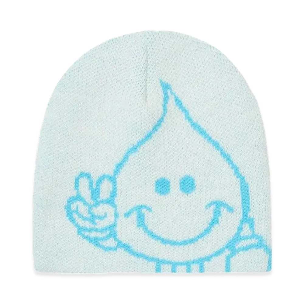 PALACE x WORLD INDUSTRIES Reverso Nein Cuff Beanie "White Blue"