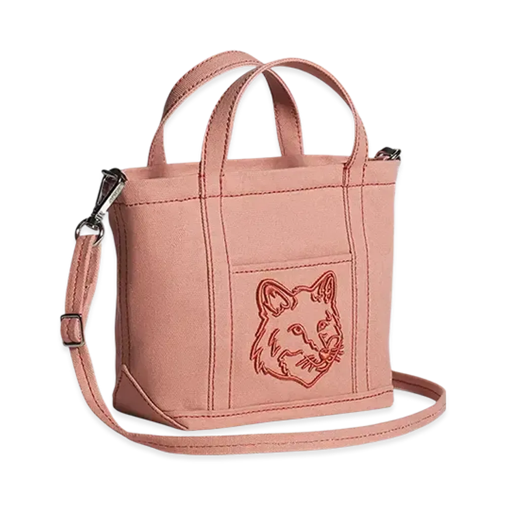 Maison Kitsune Fox Head Mini Tote "Porcelaine Pink"