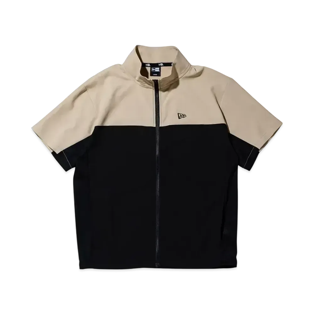 NEW ERA Performance Apparel Short Sleeve Crosswear Jacket Wordmark Logo "Beige"