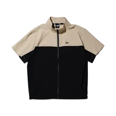 NEW ERA Performance Apparel Short Sleeve Crosswear Jacket Wordmark Logo "Beige"