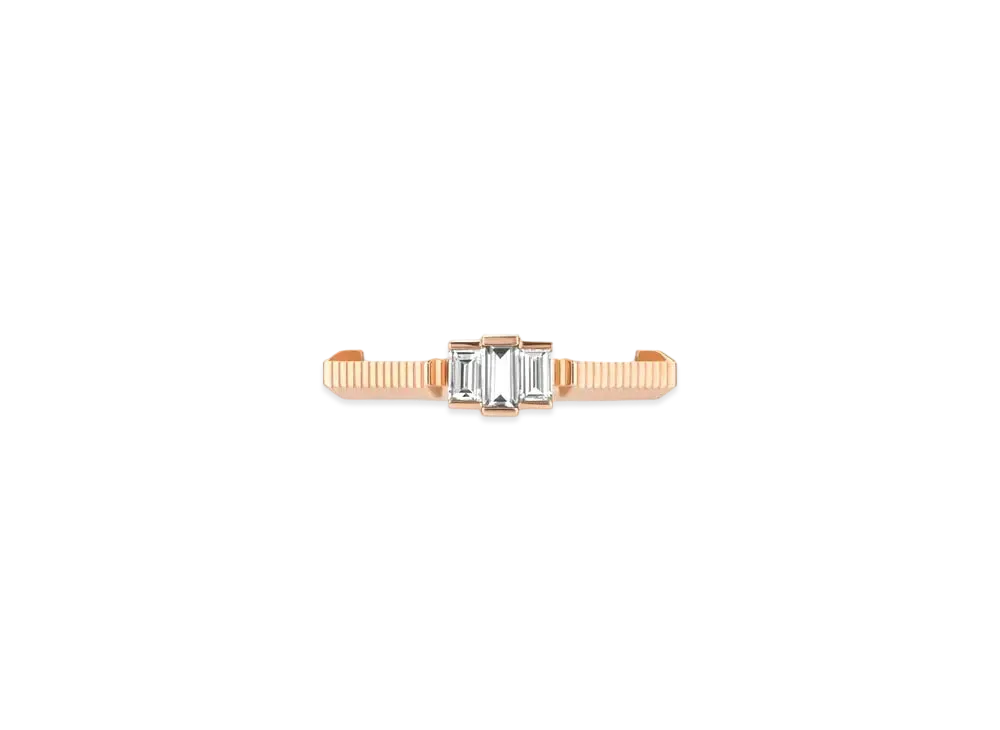 GUCCI Link To Love Baguette Diamond Ring "Gold"