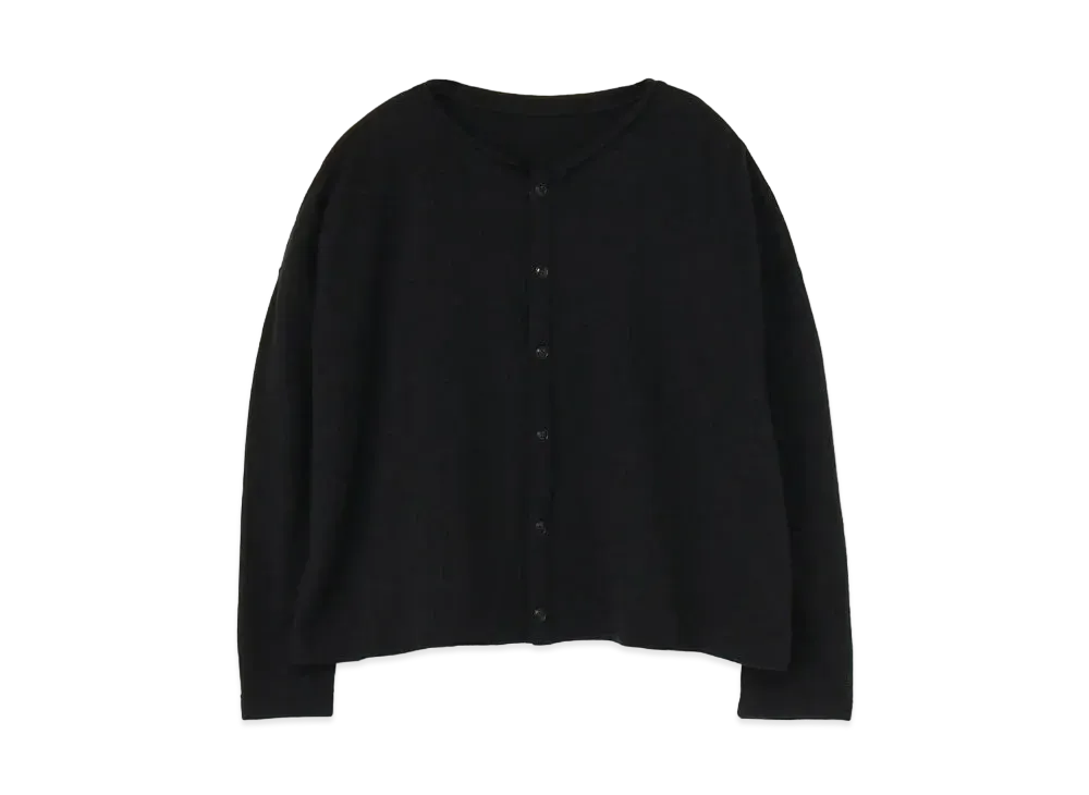 Yohji Yamamoto Y's PLAIN STITCH COLLAR CUT OFF CARDIGAN "Black"