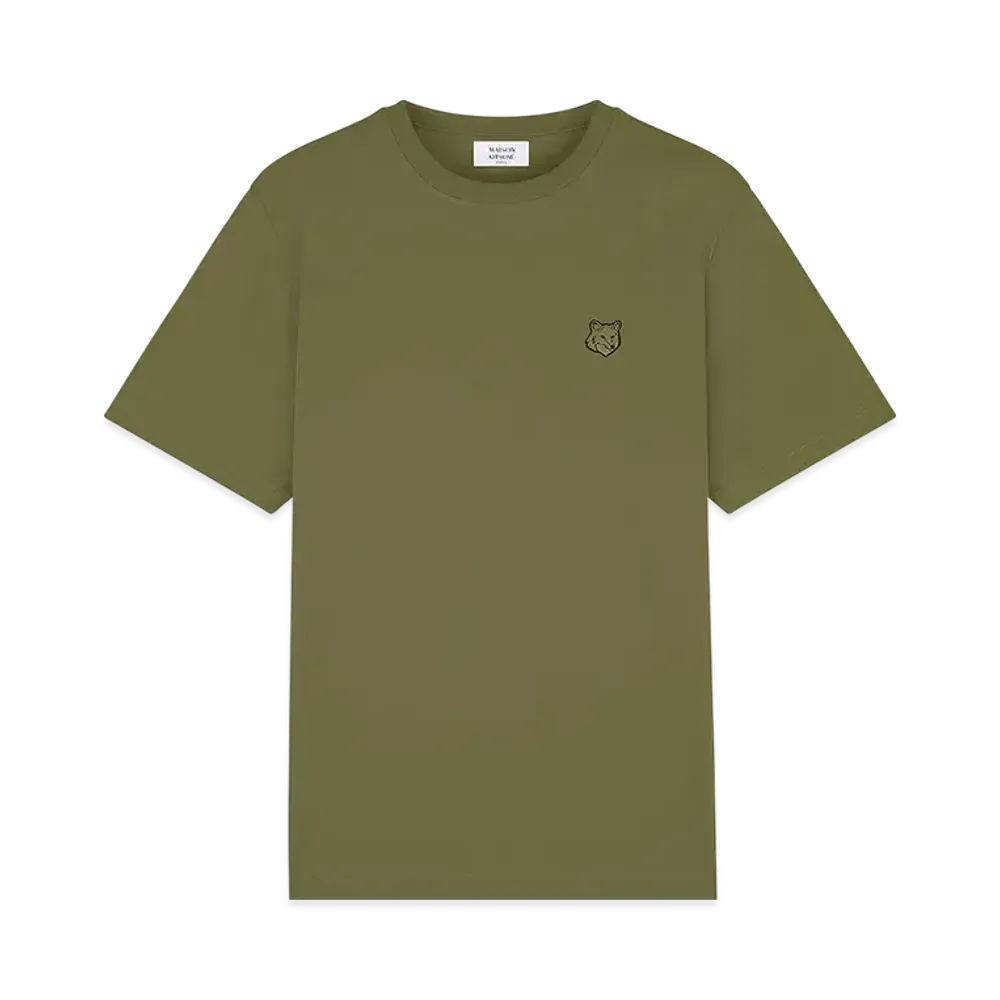 Maison Kitsune Bold Fox Head Patch Comfort T-Shirt "Military Green"