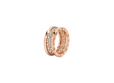 BVLGARI B Zero 1 Ring Pave Diamond 18K "Pink Gold"
