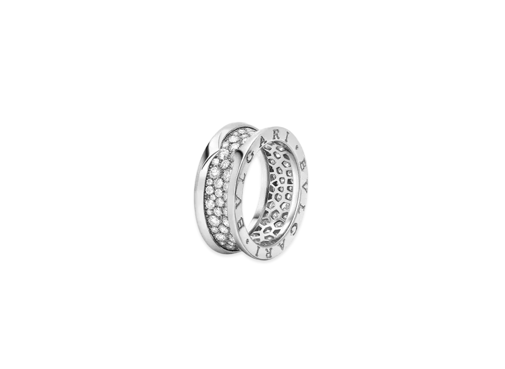 BVLGARI B Zero 1 Ring Pave Diamond 18K "White Gold"