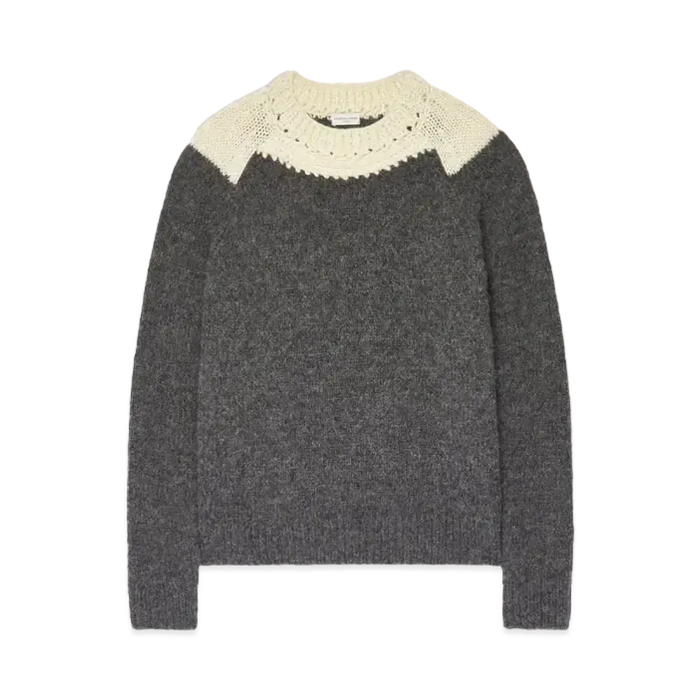 DRIES VAN NOTEN Crochet Wool Sweater "Grey"