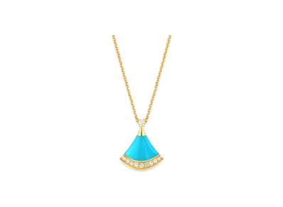 BVLGARI Divas' Dream Necklace With Diamonds "Yellow Gold/Turquoise"