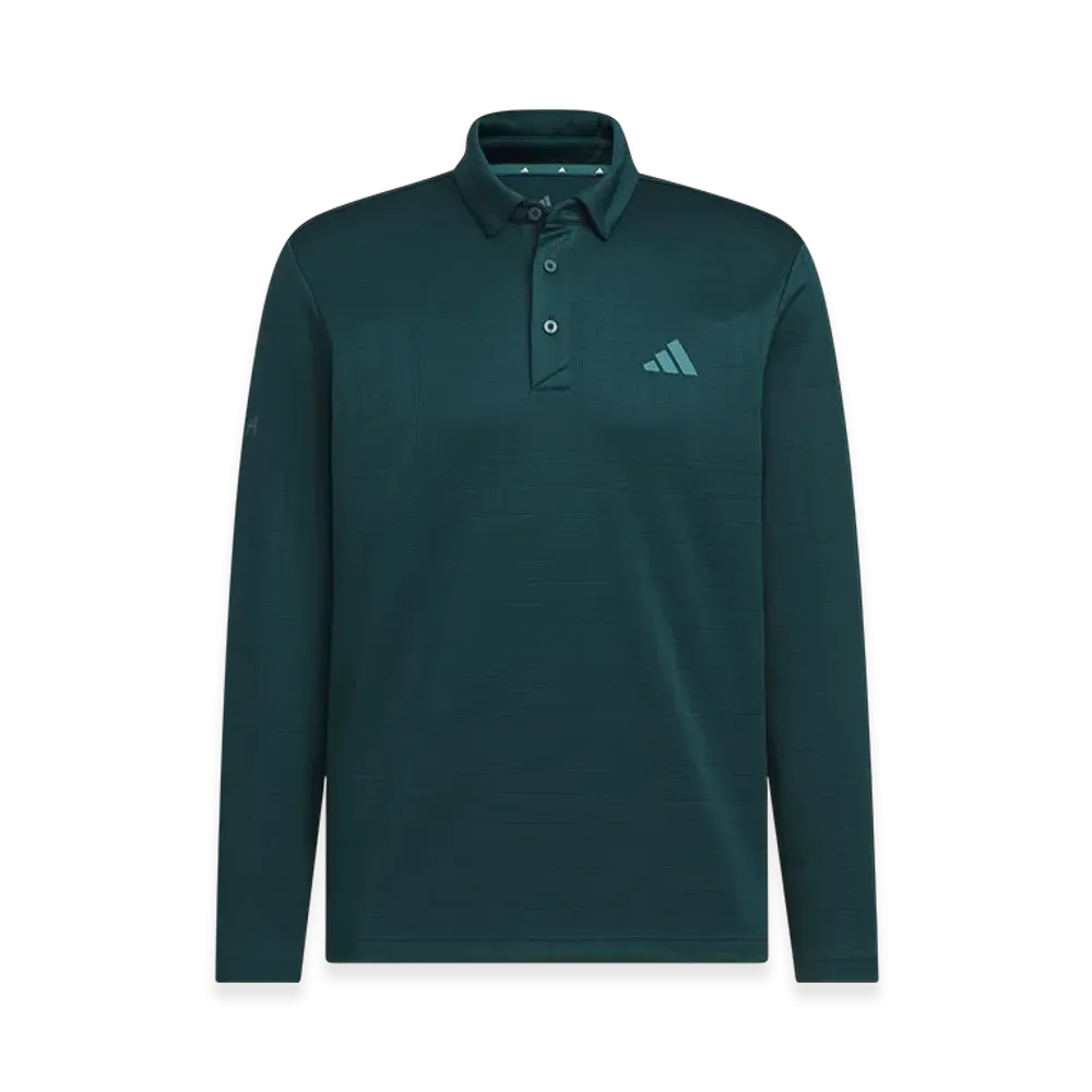 adidas Golf Monogram Long-Sleeve Polo Shirt "Aurora Ivy"