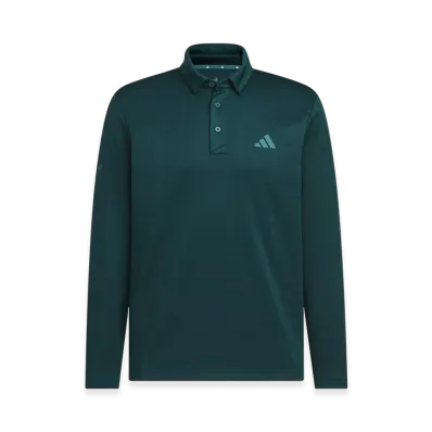 adidas Golf Monogram Long-Sleeve Polo Shirt "Aurora Ivy"