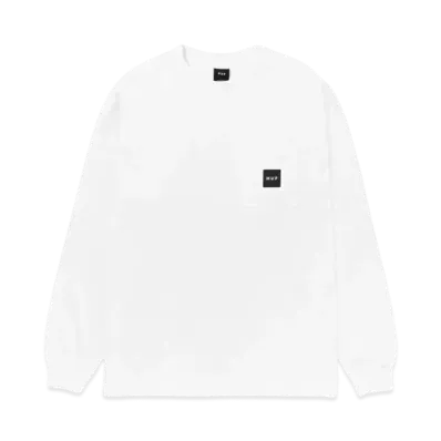 HUF Box Logo Pocket Long Sleeve Tee "White"