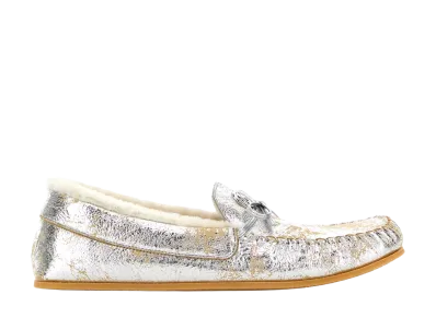 GUCCI Women's Silver Leather Loafers "Silver"
