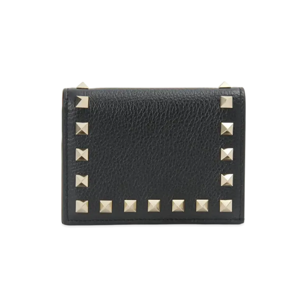 Valentino Rockstud Flap French Wallet "Black"