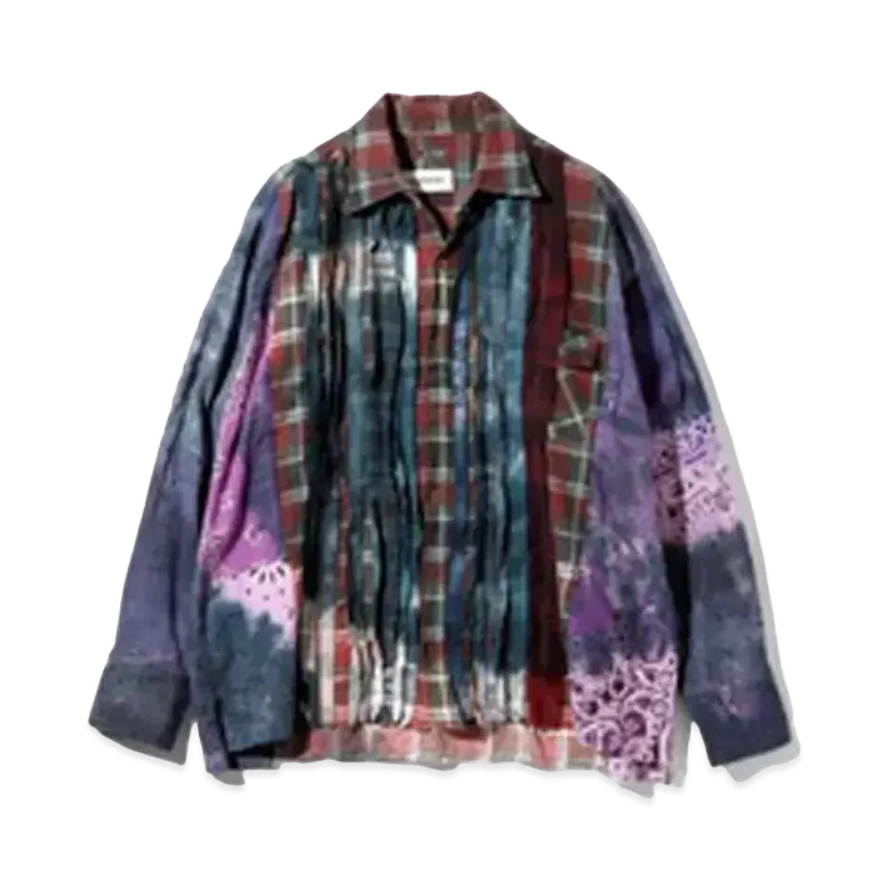 Needles x MIYAGIHIDETAKA Ribbon Wide Shirt / Tie Dye - Flannel + Bandana "Type 5"