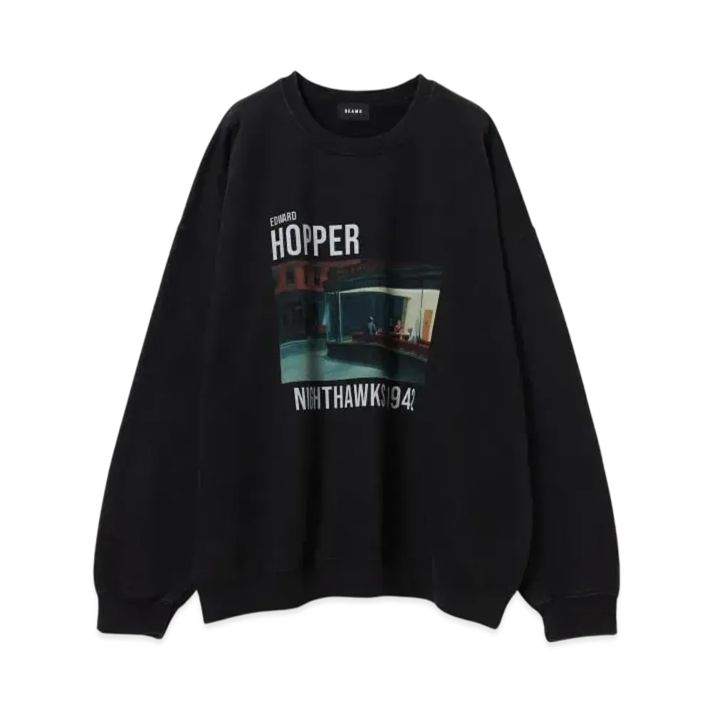 BEAMS Edward Hopper Crew Sweat "Black"