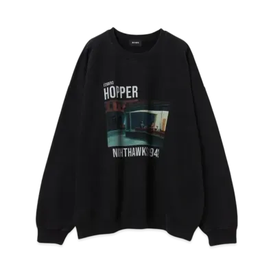 BEAMS Edward Hopper Crew Sweat "Black"