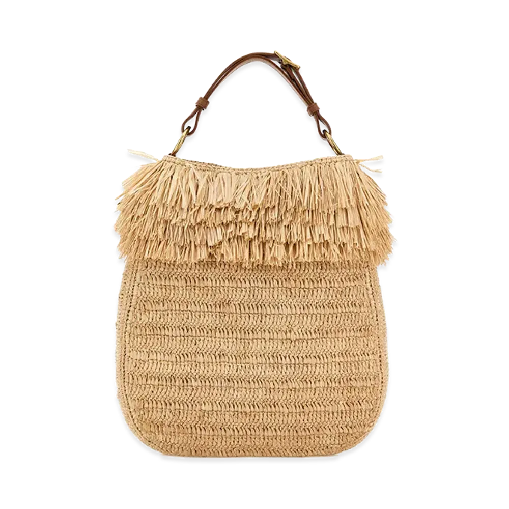 Saint Laurent Women's Raffia Roady Shopping Bag "Beige/Tan"