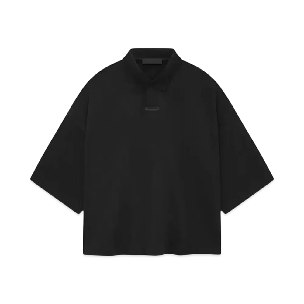 FEAR OF GOD Essentials Women's Pique Cropped Polo "Black"