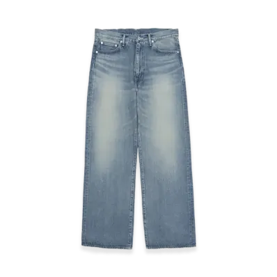 Graphpaper minus Recycled Cotton Denim Five Pocket Wide Straight Pants "Light Fade"