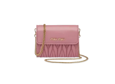 MIU MIU Shoulder Strap With Nappa Leather Wallet "Pink"