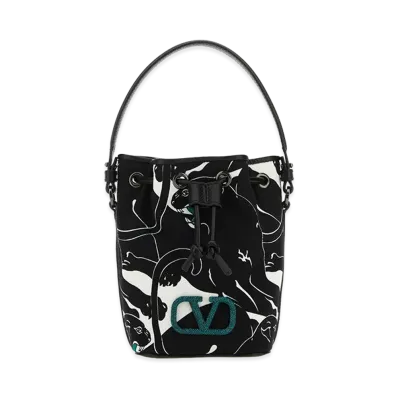 Valentino Garavani Women's Printed Canvas And Leather Escape Bucket Bag "Printed"
